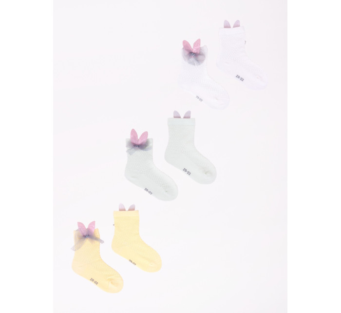 Kotníkové ponožky bez  3 balení White model 16650784 - Yoclub