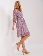 Dámske fialové kvetinové šaty