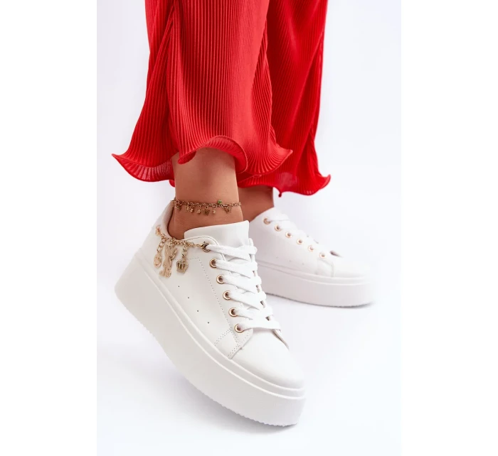 Dámske tenisky na platforme s príveskami, White Tivissa Dámske tenisky na platforme s príveskami, White Tivissa