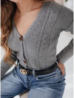 Dámsky sveter MELANIA light grey FashionStreet MY1654