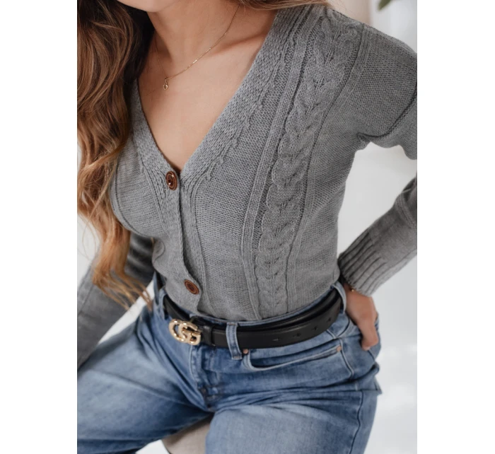 Dámsky sveter MELANIA light grey FashionStreet MY1654