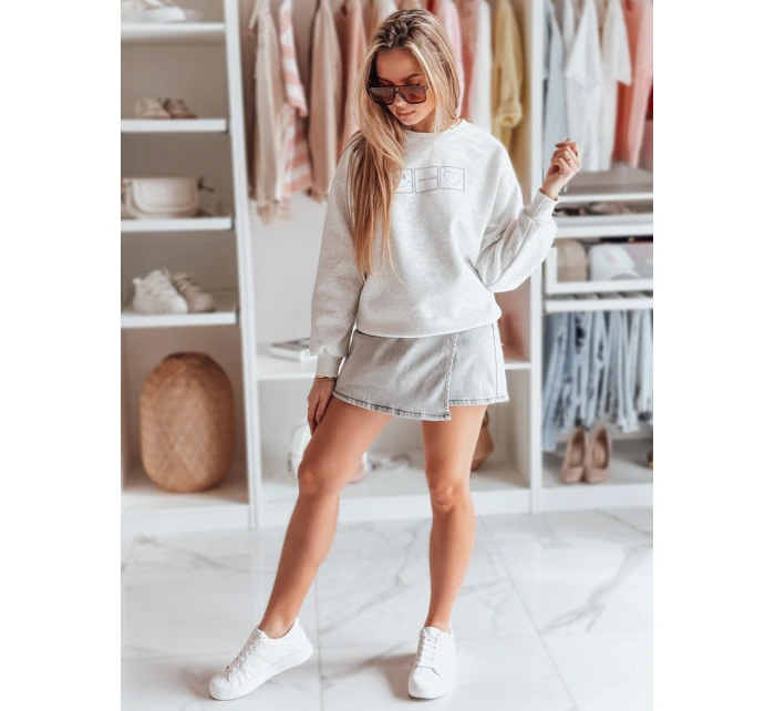 Dámska nadrozmerná mikina s výšivkou EASYJOY sivá FashionStreet BY1517 Dámska nadrozmerná mikina s výšivkou EASYJOY sivá FashionStreet BY1517
