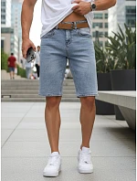 Spodenki męskie jeansowe z paskiem niebieskie model 22152771 - FashionStreet