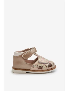Dziecięce Wzorzyste Sandałki Na Rzep Złote Maellita