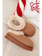 Dámské pantofle s kožíškem Camel model 21772655 - Boto Dámské pantofle s kožíškem Camel model 21772655 - Boto