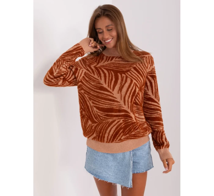 Sweter AT SW model 18895479 jasny brązowy - FPrice Sweter AT SW model 18895479 jasny brązowy - FPrice