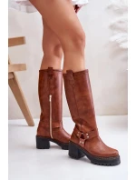 Dámske luxusné kožené topánky 3432 Camel - Sweet Shoes