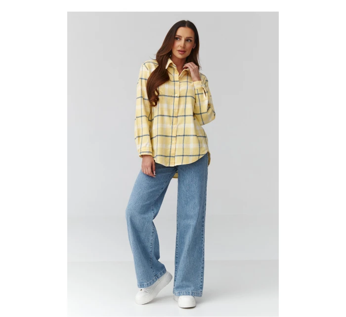 Košeľa s dlhým rukávom model 224090 Makadamia