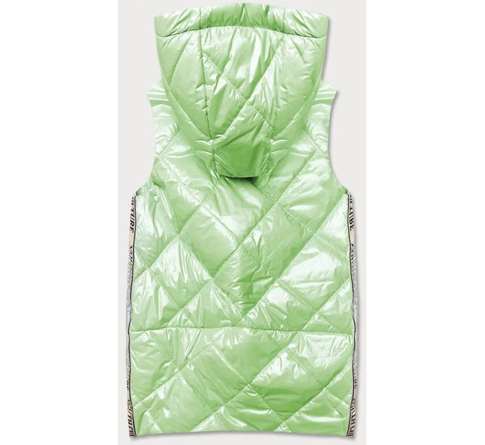 Lesklá dámska vesta v mätovej farbe (AG3-02)