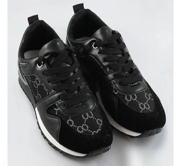 Čierne dámske tenisky adidasky so zvýšenou podrážkou (666-21) Čierne dámske tenisky adidasky so zvýšenou podrážkou (666-21)