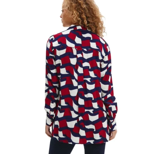 Tommy Hilfiger Viskózové tričko W WW0WW31447 Tommy Hilfiger Viskózové tričko W WW0WW31447