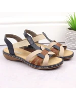 Pohodlné pestrofarebné sandále Rieker W RKR662 Pohodlné pestrofarebné sandále Rieker W RKR662