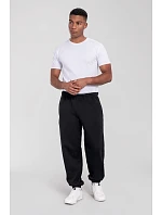 Fruit of the Loom Iconic Premium Joggingové nohavice s elastickými manžetami z hrubej bavlny 16.4056 čierne