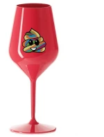 DUHOVÉ VESELÉ EE - červený nerozbitný pohár na víno 470 ml