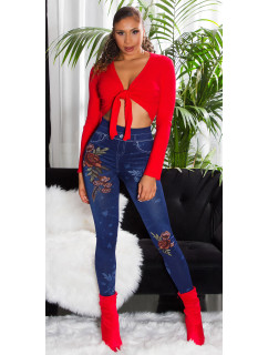 Sexy Jeanslook Leggings with Floral print