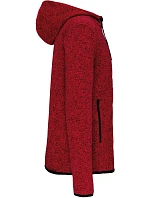 PA 365 Pánská pletená fleecová bunda s kapucí model 22423405 red melange - Kariban ProAct