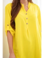 Blúzka s dlhším zadným dielom tmavo žltá