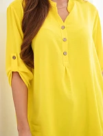 Blúzka s dlhším zadným dielom tmavo žltá