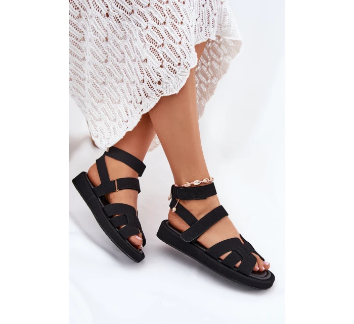 Sandały Damskie Z Rzepami Czarne Uvissa Sandały Damskie Z Rzepami Czarne Uvissa