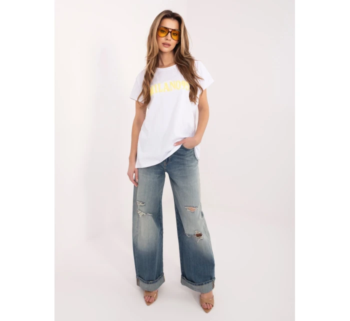 T shirt RV TS model 22020767 biało żółty - FPrice