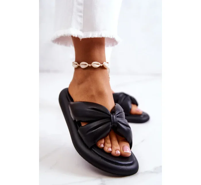 Dámské módní kožené pantofle Černá Savirra