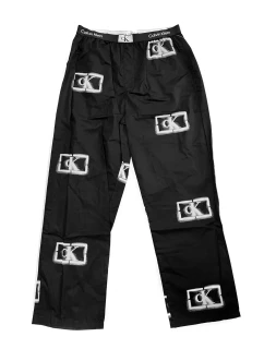 Pánske nohavice na spanie NM2390E B88 čierna s potlačou - Calvin Klein