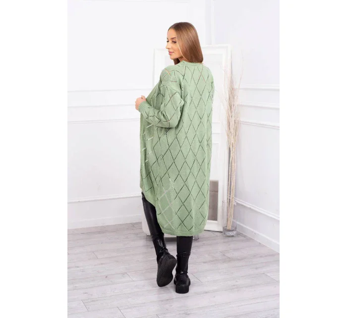 Svetr s geometrickým vzorem tmavě mátový Svetr s geometrickým vzorem tmavě mátový