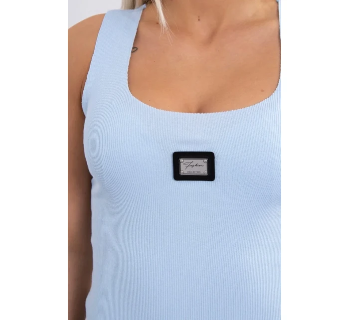 Rebrovaná blúzka s blúzkou modrá