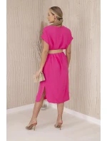 Šaty s ozdobným opaskom ružové