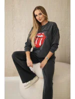 Bavlnené tepláky s potlačou + nohavice Graphite