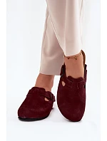 Kožené semišové model 22125817 s přezkou 1905 tmavě fialové - Zazoo