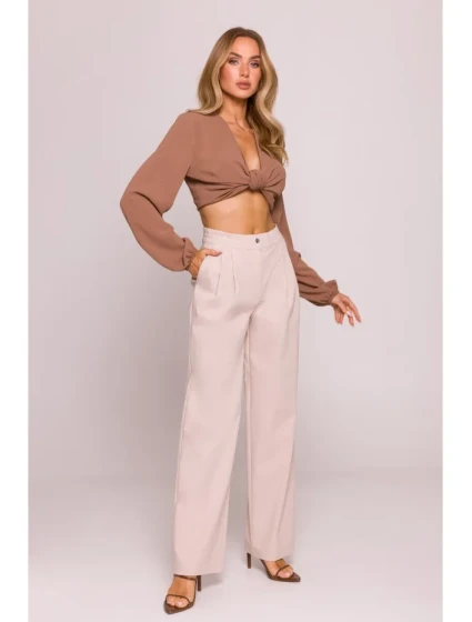 model 21074097 Široké kalhoty béžové - Moe