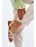 Zazoo Pohodlné kožené sandále, béžové Zazoo Pohodlné kožené sandále, béžové