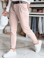 Dámske nohavice chinos s opaskom MODELA ružová FashionStreet UY2569