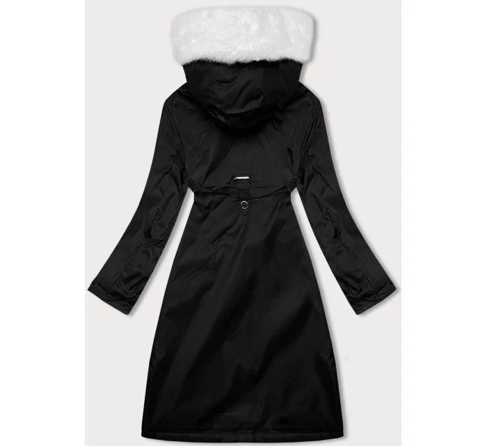 Dámska zimná bunda S'West s kožušinou Black and White (R558-1026)