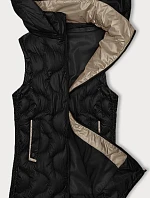 Dámske vyšívané prešívané tričko bez rukávov S'West black (B8338-1)