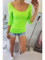 Halenka s kulatým výstřihem zelená neonová Halenka s kulatým výstřihem zelená neonová