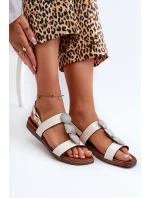 Dámské Ploché Sandály S Ozdobami model 21661469 Bílé - SERGIO LEONE