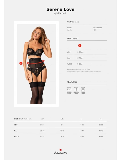 model 18559770 podvazkový pás Serena Love garter belt - Obsessive