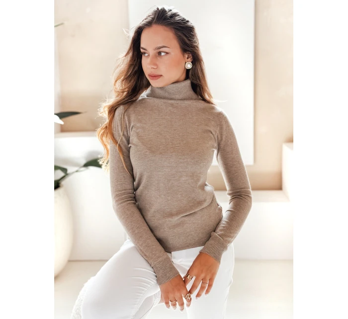 Dámský svetr s rolákem beige Dstreet model 21990936 - FashionStreet