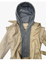 z kapturem ciemny beżowy model 22037964 - HONEY WINTER