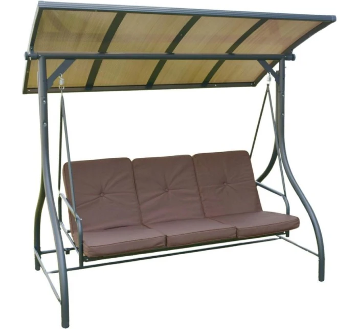 3-MIESTNA ZÁHRADNÁ HOJDAČKA 194X120X173CM ZOSIA S POLYKARBONÁTOVOU STRIEŠKOU 3-MIESTNA ZÁHRADNÁ HOJDAČKA 194X120X173CM ZOSIA S POLYKARBONÁTOVOU STRIEŠKOU