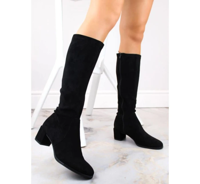 Dámské černé boty na podpatku Sergio Leone