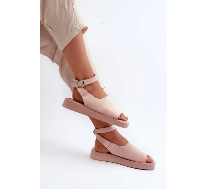 Wygodne Sandały Damskie Na Platformie Różowe Rubie Wygodne Sandały Damskie Na Platformie Różowe Rubie