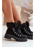 Dámské Šněrovací Boty S Kožíškem Černé model 21679564 - Boto Dámské Šněrovací Boty S Kožíškem Černé model 21679564 - Boto