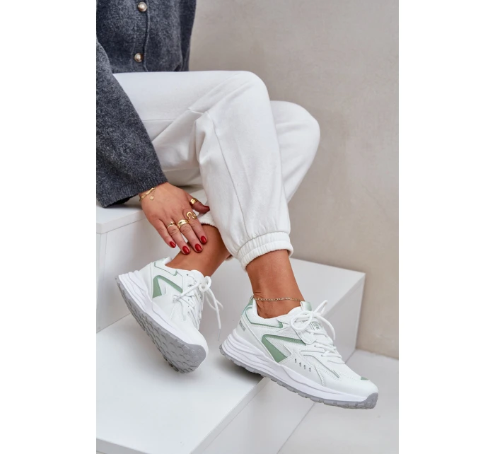 Buty Sportowe Damskie Big Star NN274A095 HI-POLY SYSTEM Biało-Zielone Buty Sportowe Damskie Big Star NN274A095 HI-POLY SYSTEM Biało-Zielone