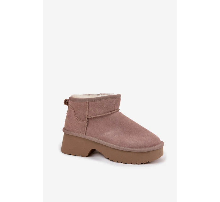 Śniegowce Damskie Z Naturalnego Zamszu Ocieplane Futerkiem Khaki Milora Śniegowce Damskie Z Naturalnego Zamszu Ocieplane Futerkiem Khaki Milora