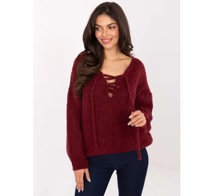 Sweter MI SW model 21471663 bordowy - FPrice