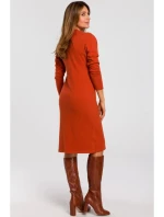 Dámske svetrové šaty S178 Brick - Stylove