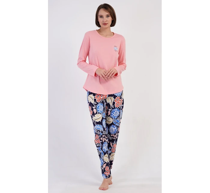 Dámske dlhé pyžamo Kvety Dámske dlhé pyžamo Kvety